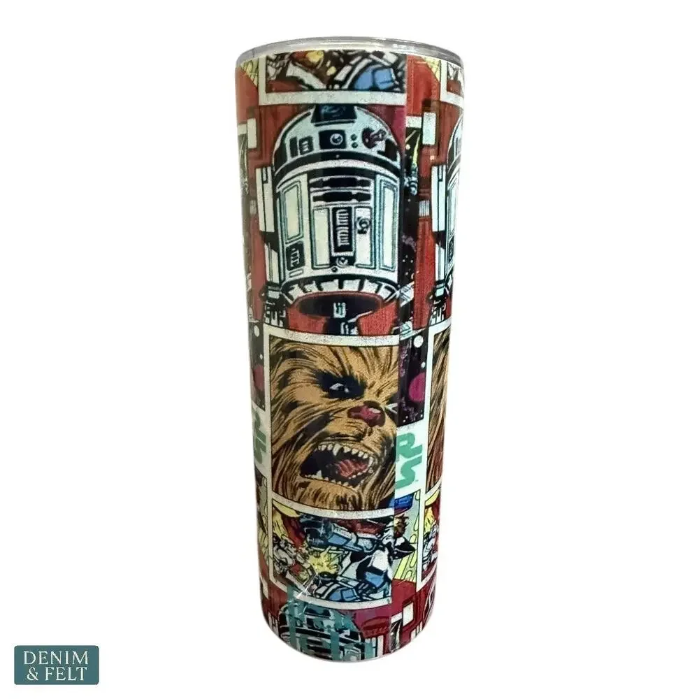 Star Wars 20oz Skinny Tumbler‎ Stainless Steel Cup Lid Straw Cleaner NEW
